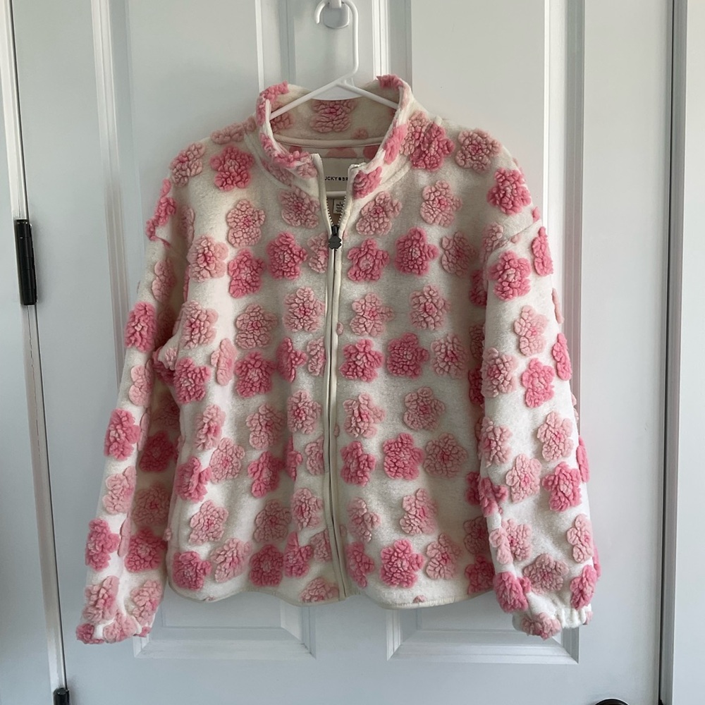 Lucky Brand Pink Floral Kids Shearling Jacket